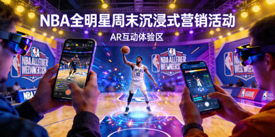 NBA全明星周末沉浸式营销活动 - 现场球迷使用AR技术互动